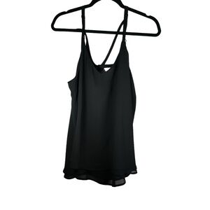 Torrid Size 2 Black Flowy Tank Top Criss Cross Cami 10899623 NWT